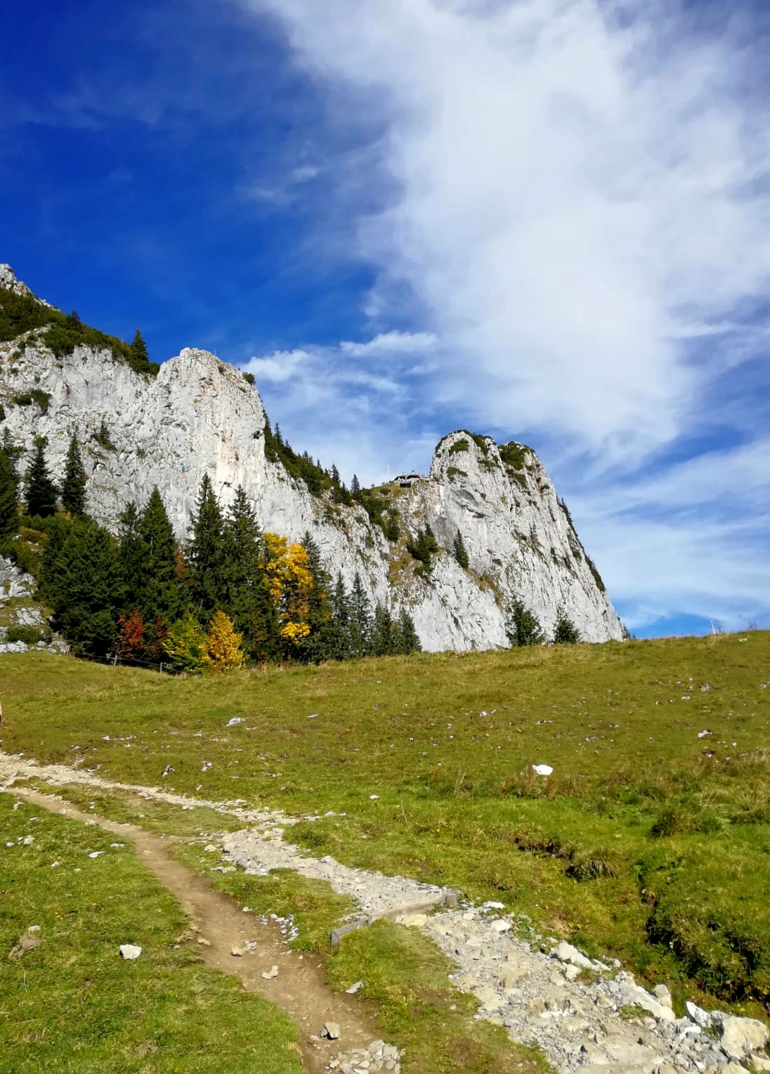 Bergbild mit Weg zum Gipfel